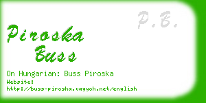 piroska buss business card